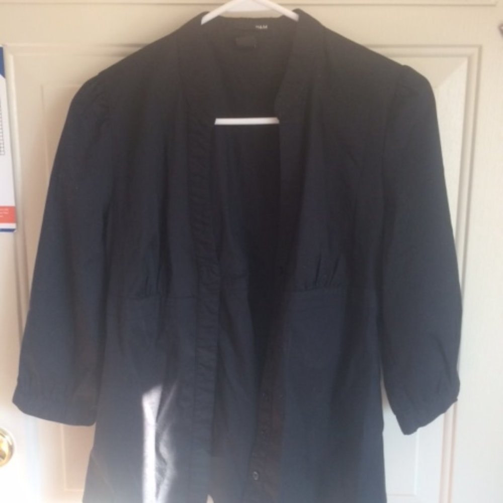 Fitted black blouse by H&M.  Size 10